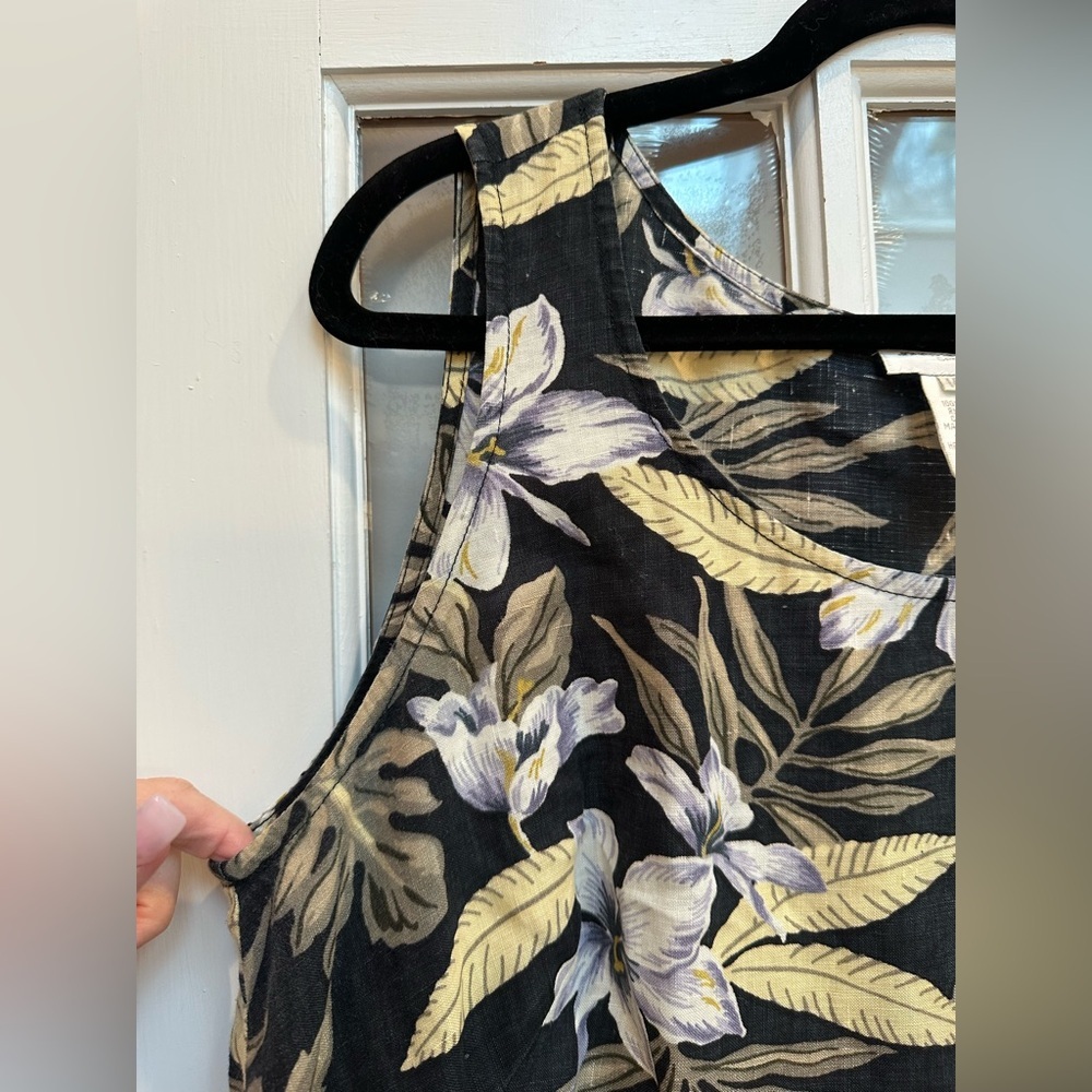 Vintage Jones New York Sport Linen Tropical Floral Midi Maxi Dress Chic Size 14W - Picture 4 of 10